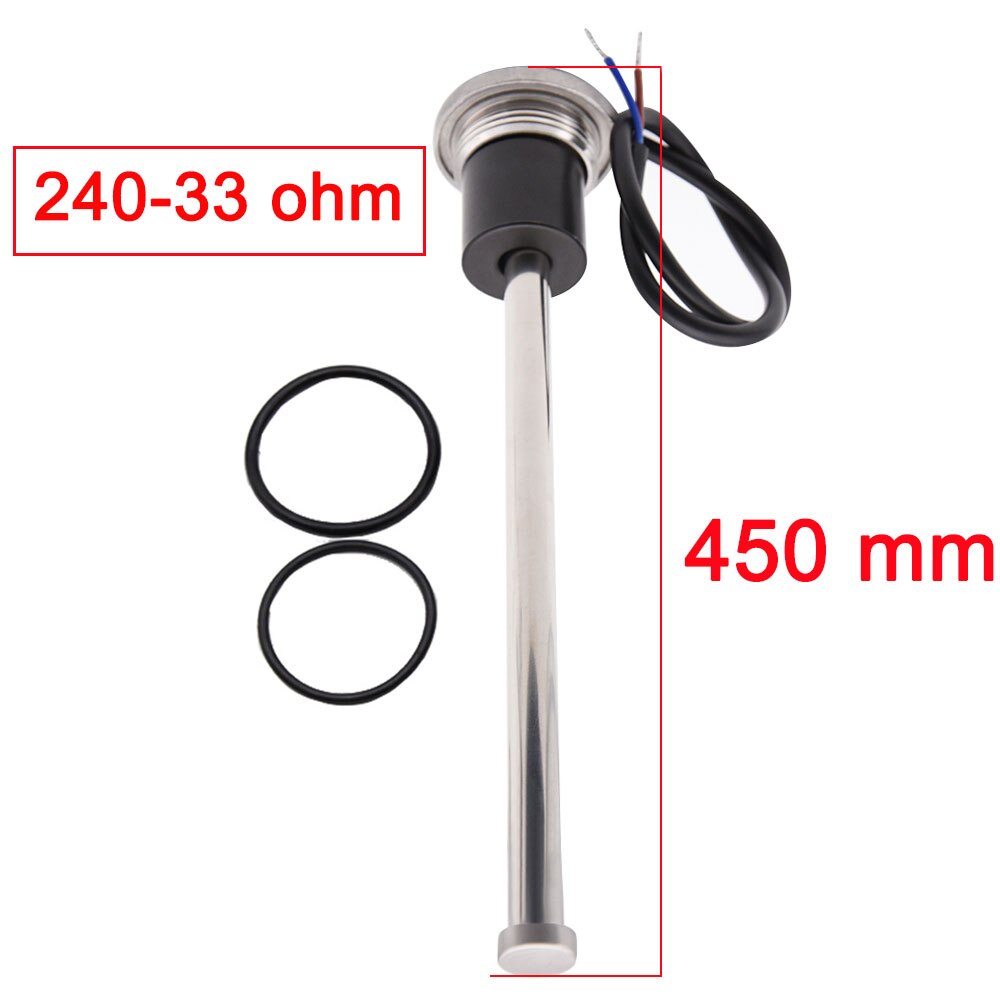 150mm ~ 600mm Oil Liquid Tank Fuel Water Level Sensor Gauge 12V with 0~190 ohm 240~33 ohm fuel Sending Unit Float switch: 450mm 240-33ohm