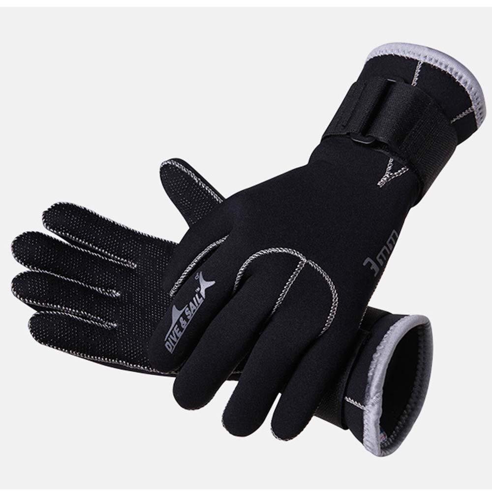 3mm neopren dykkehansker svømme snorkelutstyr anti-ripe hansker med for vinter varm dykking surfing snorkling: S