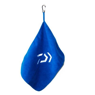 Toalla cebo de pesca de microfibra, toalla de pesca de senderismo con Clip de mosquetón, toalla absorbente antiadherente de gran , 1 ud.: Azul