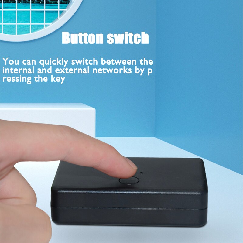 Mini Manual Internal External LAN RJ45 Switcher 2 in 1 Network Ethernet Over CAT6 Cable 1 in 2 out Splitter Sharing Switch Box