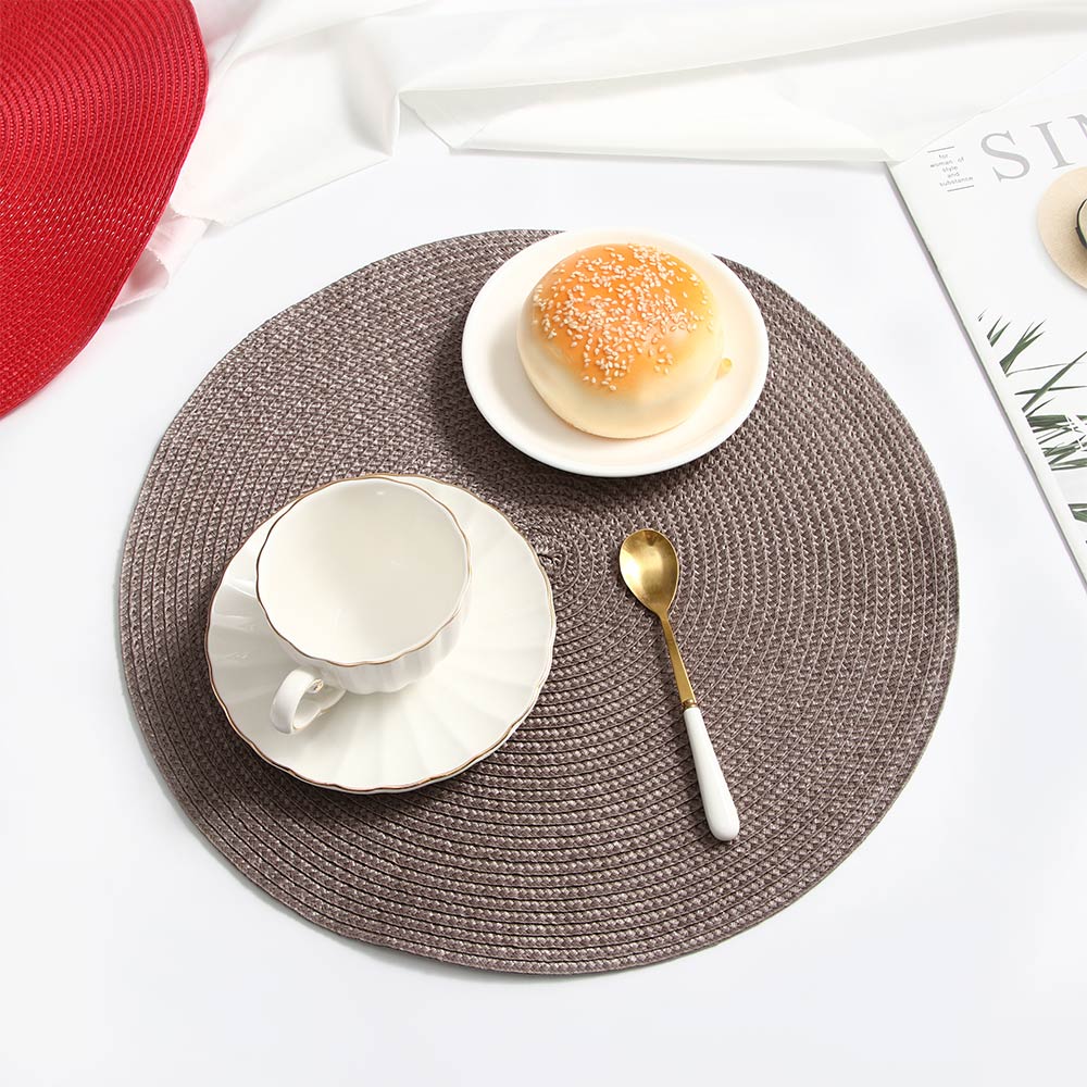 Manteles Individuales redondos de tejido PP impermeables para mesa de comedor, tapete antideslizante para servilletas, discos, cuencos, posavasos para bebidas, decoración de cocina, 1 ud.