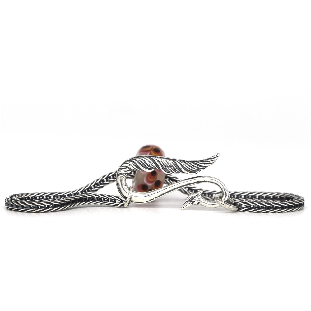 Visco 925 prata esterlina pavão gancho garra bloqueio europeu jóias wthout s925 logotipo