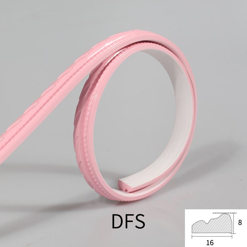 Europeisk pu gipslister tv-bakgrund pvc mjuk kantlinje spegel kantlinje: Rosa