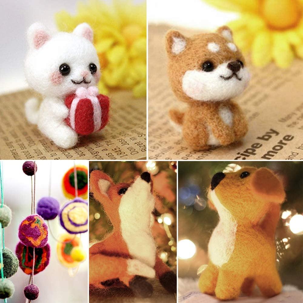 LMDZ 30 PCS Felting Needles,3 Sizes Wool Felting Needles with Needle Felting Tool Wooden Handle, Fingercots, Great for DIY