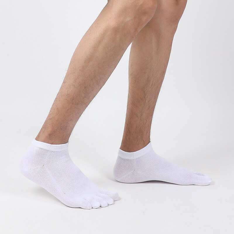 Unisex Yoga Sokken Antislip Vloer Sokken Voor Mannen Vijf Teen Sokken Ziekenhuis Pilates Barre Enkel Cushioned Ziekenhuis Slipper sokken: WHITE
