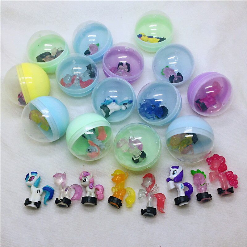 10pc/lot 45mm diameter plastic color balls capsules toys with inside mini dolls toys randomly mix for vending machine