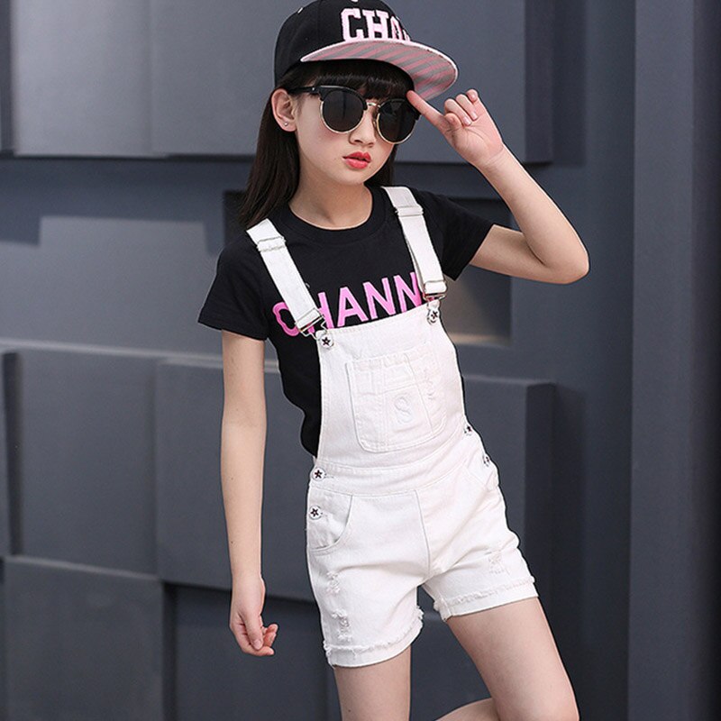 Salopette adolescente Cowgirl été enfants pantalons enfants salopette Denim Short jean vêtements pour âge 6 8 10 12 14 ans seulement pantalon
