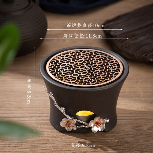 Japanischen Kerze Heizung Basis Tee Wärmer Kung-Fu Tee Zeremonie Keramik Gekocht Blume Tee Heizung Tee Topf Wärmer Isolierung Basis: 06