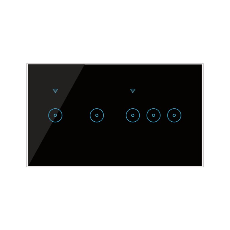 EWelink-enchufe inteligente de pared con Wifi y 4/5/6 entradas, Control por voz, funciona con Alexa, Google Home: 5 gang black