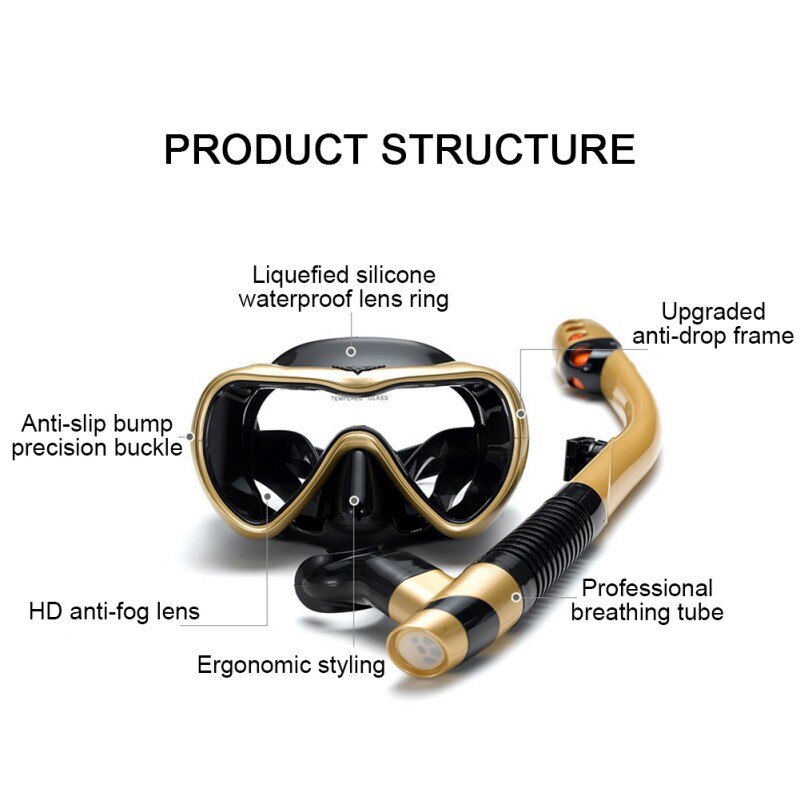 Anti-Fog Zwemmen Duikbril Snorkel Buis Snorkelen Masker Snorkel Buis Set Duiken Masker