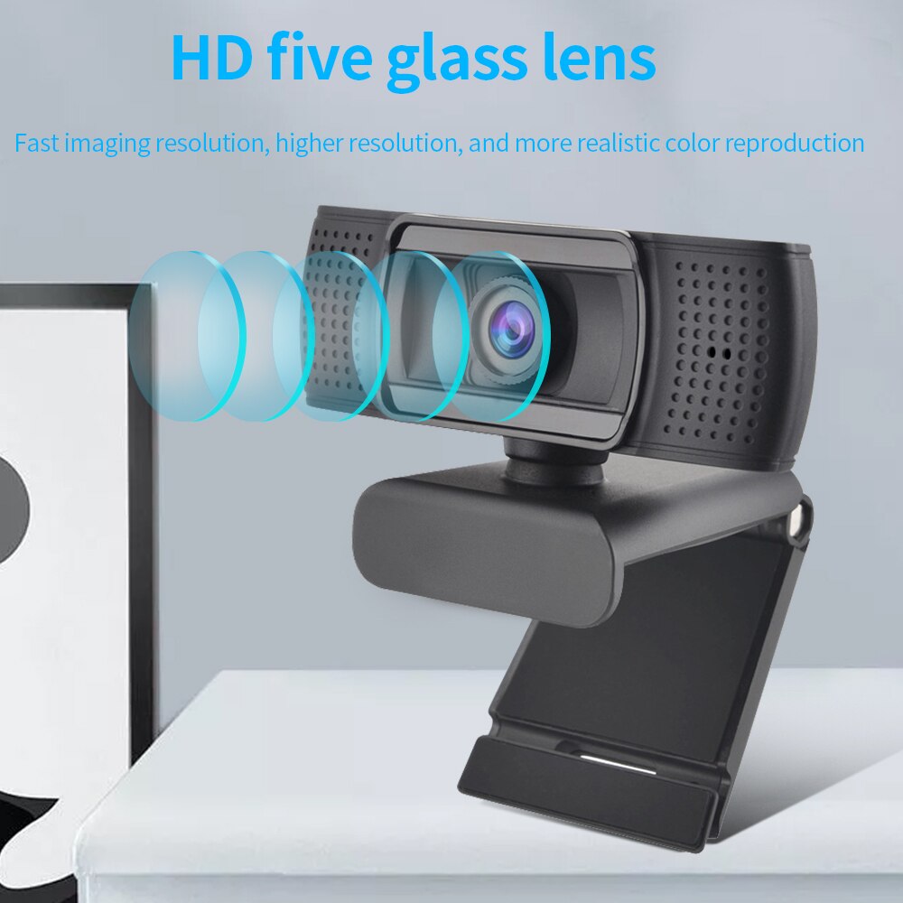 USB Webcam 1080p 60fps Focus Web Camera with Noise-Cancelling Microphone PC Camera Webcam with tripod for Live Online Teaching