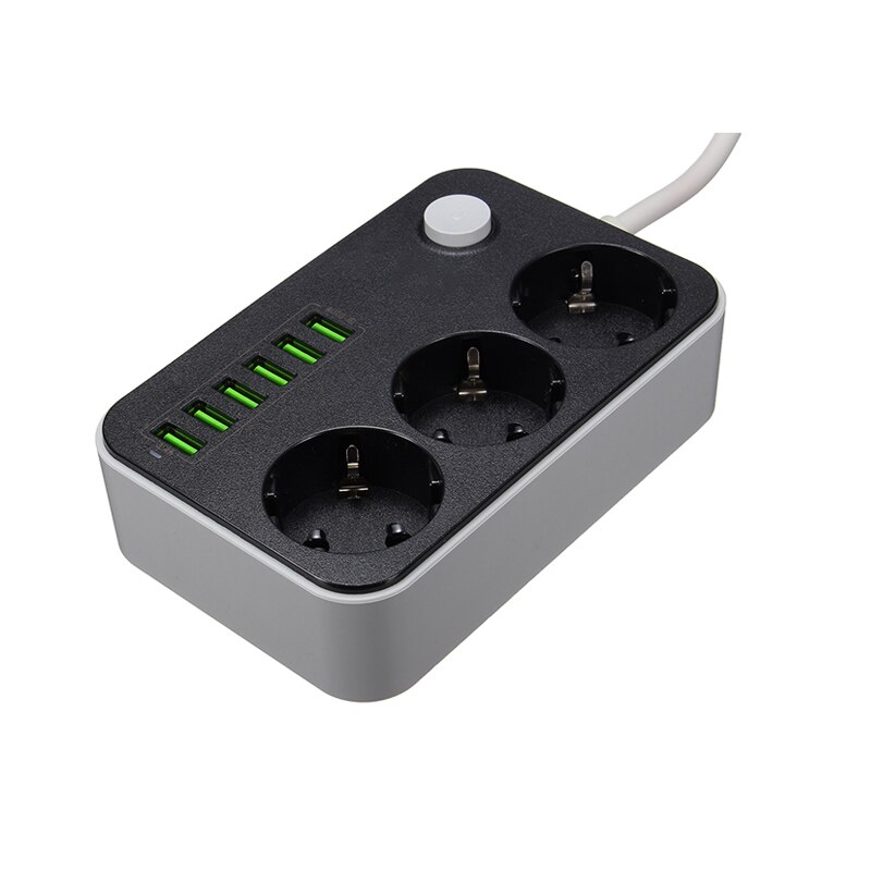 Ldnio Smart Usb Power Strip Opladen 6 Usb-poort 5V 3.4A Charger Adapters 3 Ac Power Socket Outlets Eu plug Extension Socket