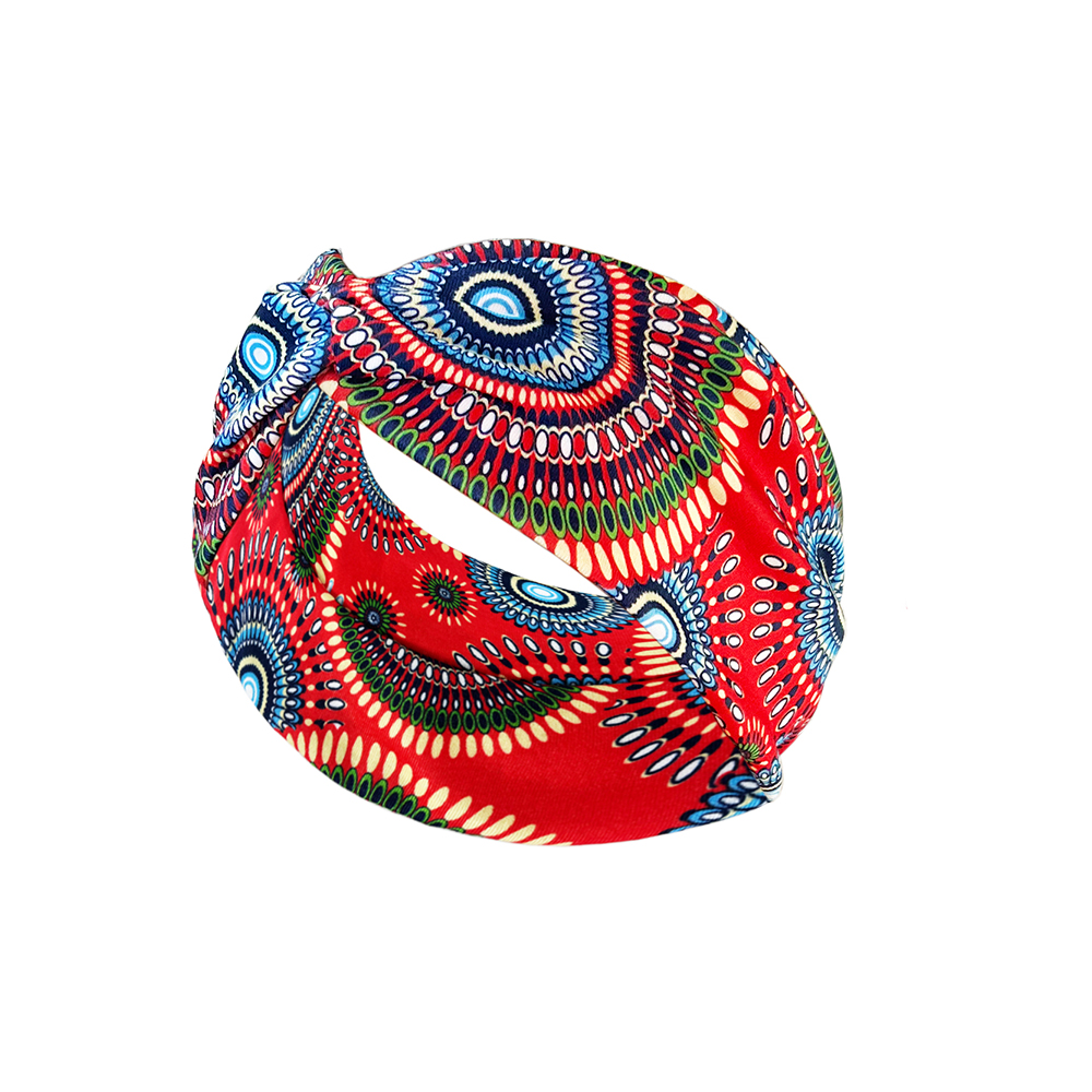 Fasce per la testa fascia per capelli con elasticità incrociata Bandana Stampa Avvolgente per la testa fascia sportiva di bellezza: Arancione