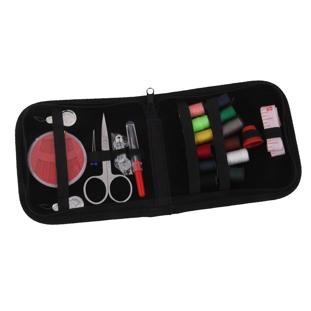 Kit de costura, 25 peças, ferramentas tesouras de proteção, armazenamento de fita métrica, para casa e viagem