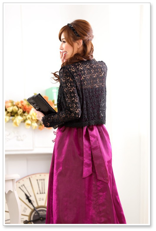 Veste de mariée en dentelle pour femmes, élégantes, manches longues, enveloppes de mariage, boléro