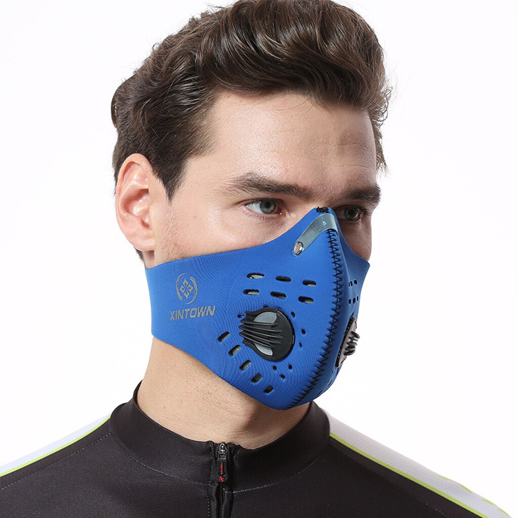 Outdoor Sport Volwassen Ski Fasemask Stofdicht Herbruikbare Wasbare Stof Mond-Moffel Bandana Universele Mode Masque Bandana: Blauw