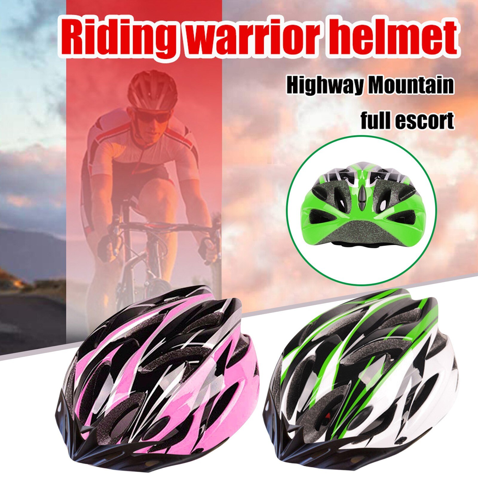 2PC Unisex Bicycle Helmet MTB Road Cycling Mountain Bike Sports Safety Helmet Mountain Bike Sports Safety Helmet2021
