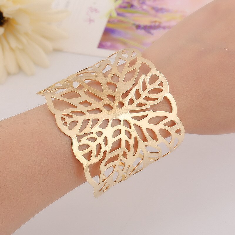 Pulseras anchas huecas para hombres y mujeres, brazaletes Retro de aleación abierta, joyería de para hombres y mujeres, ,