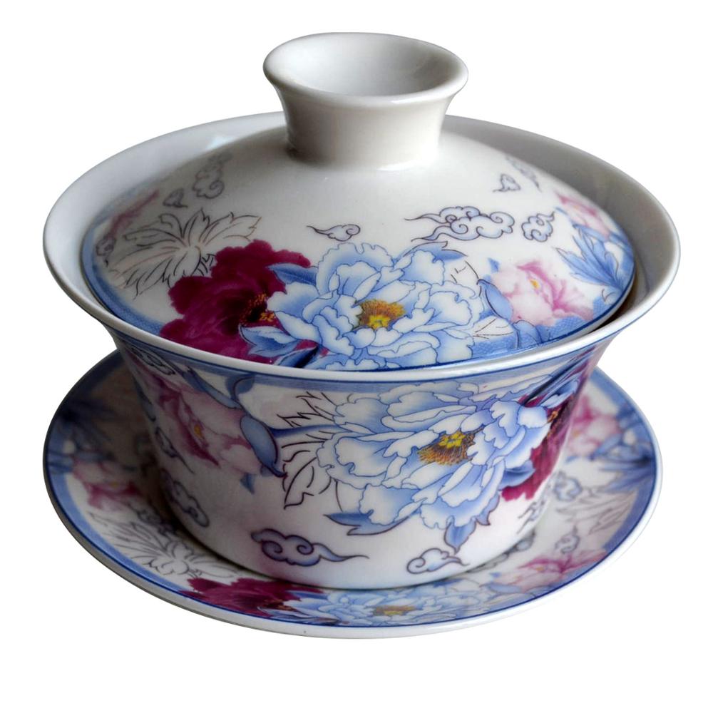 Gaiwan 300ml terrin penoy tekopper porcelæn jingdezhen traditionel kinesisk tesæt låg kopper underkop te: 04