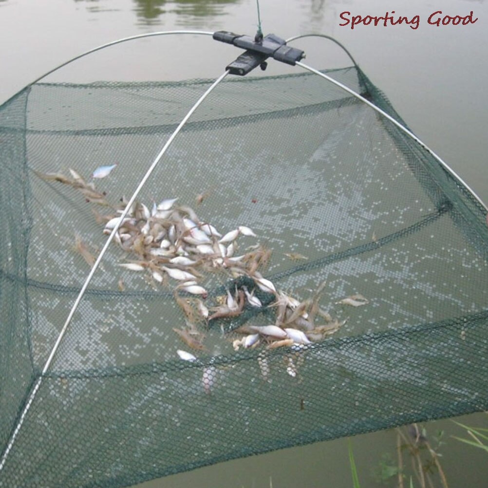 Opvouwbare Mesh Aas Trap Cast Dip Netto Krab Garnalen Smelt Paling Krab Kreeft Minnows Garnalen Crawfish Netto