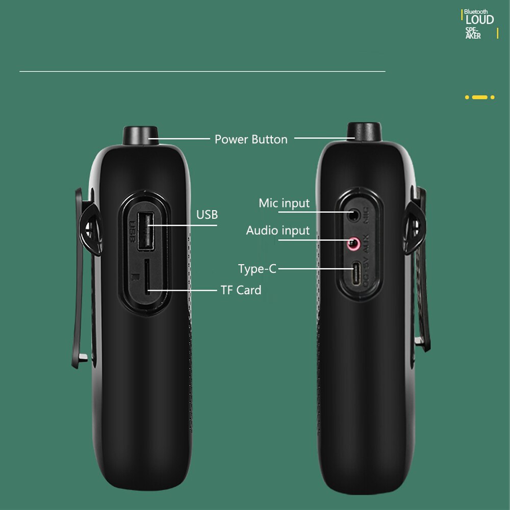 Amplificador Voz 20W Bluetooth Amplificatore di Voce con Microfono con cavo Per Il Professor Insegnamento Lecture Portatile Megafono Altoparlante