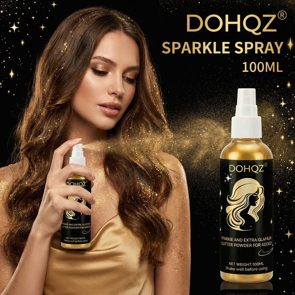Gold Body Glitter Spray Waterproof Shimmer Sparkle Face Hair Clothes Diamond Highlighter Festival Party Rave Stage Makeup 100ML