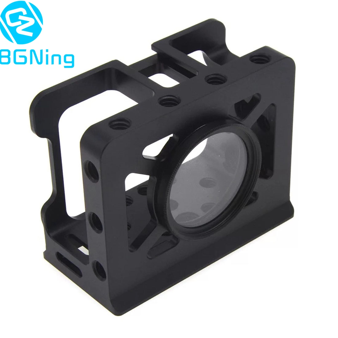 BGNing Camera Cage Mount for Sony RX0 Protective Metal Vlogging Holder w/ Cold Shoe 37mm Lens Filter Adapter 1/4''