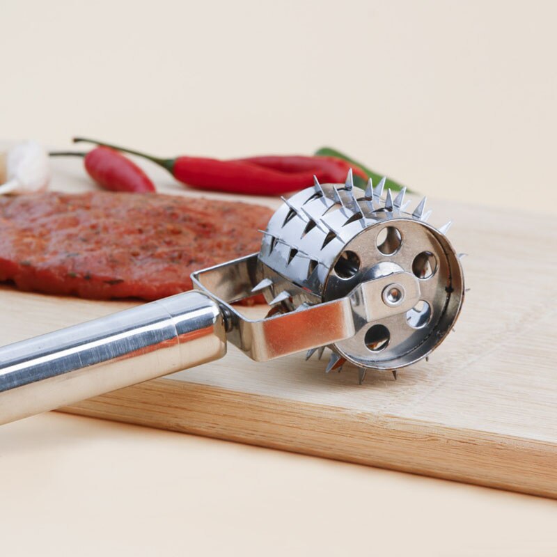 Huishoudelijke Steak Tenderizer Keuken Rundvlees Rvs Rolling Wiel Gereedschap Grenen Biefstuk Vlees Naald Bakken Accessoires Tool