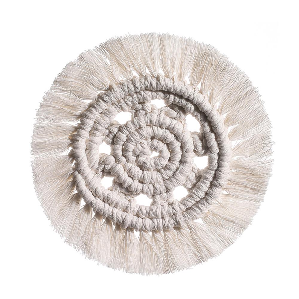 Macrame Placemats Cup Mat Bohemia Tablecloth Coaster Cup Pad Northern Europe Style Pure Handcrafted Cotton Braid Insulation Mats: D1