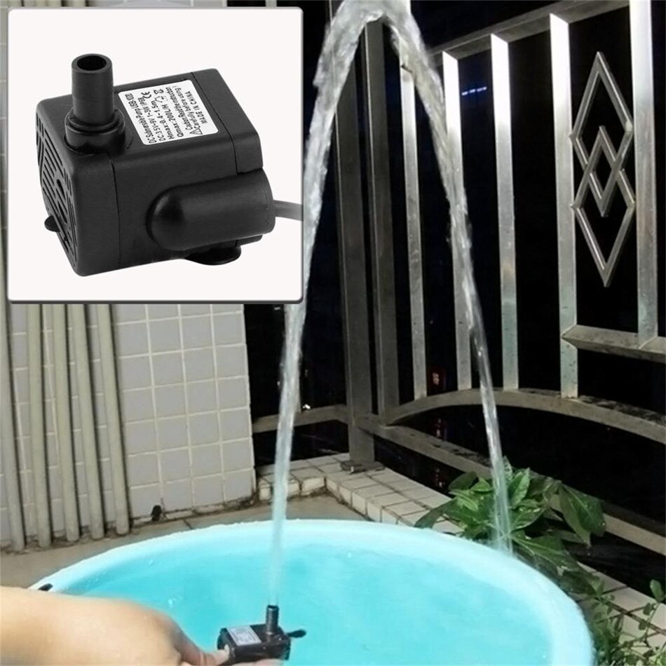 VOGVIGO DC3.5-9V 3W Brushless DC Submersible Water Pump USB Fountain Fish Tank Pump Usb Air Pump