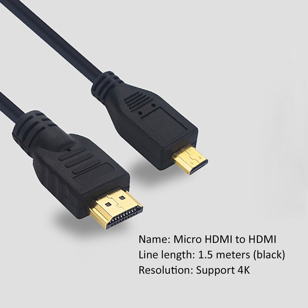 Zwart Micro HDMI Naar HDMI Kabel 1.5M 4K voor Raspberry Pi 4 Model B Model B Micro HDMI naar HDMI Kabel Adapter