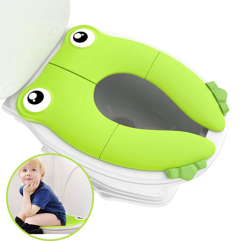 Foldable Potty Toilet Training Seat Portable Travel Toddler with Carry Bag Prevent Germs Spread