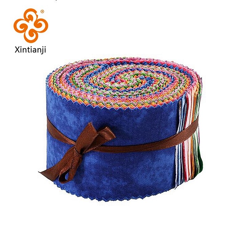 Tissu en coton à imprimé arc-en-ciel, rouleau de gelée, tissu pour couture bricolage-même 25 couleurs, 6.5x110cm, JA116