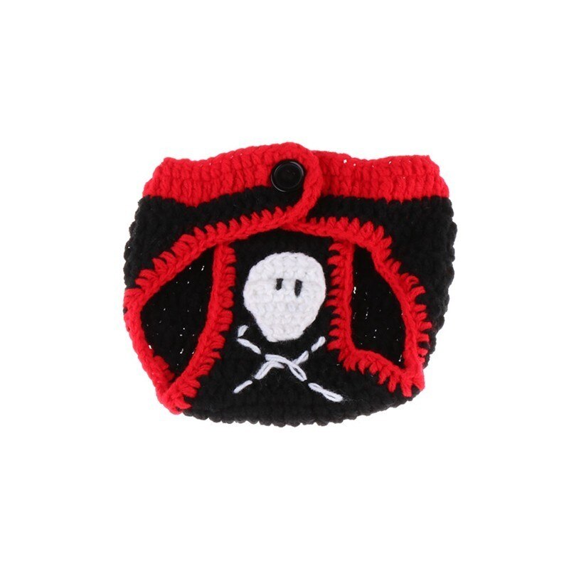 Moeble-vêtements Pirate pour -né | Accessoires de photographie, ensemble chapeau et couches en Crochet, Costume de bébé fait à la main