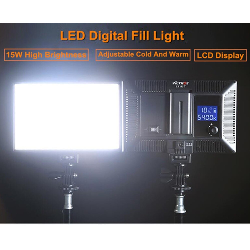 Viltrox L116T LED Photography Riprese Video di Illuminazione Display LCD del Pannello di luce del Giorno Della Macchina Fotografica Fotografica di DSLR DV Studio Lampada Con Pastella