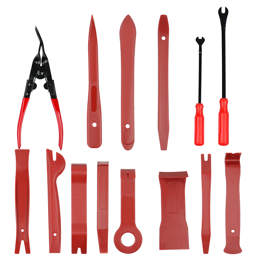 19PCS/set Red/Blue Hand Tool Kit Pry Disassembly Tool Interior Door Clip Panel Trim Dashboard Removal Tool
