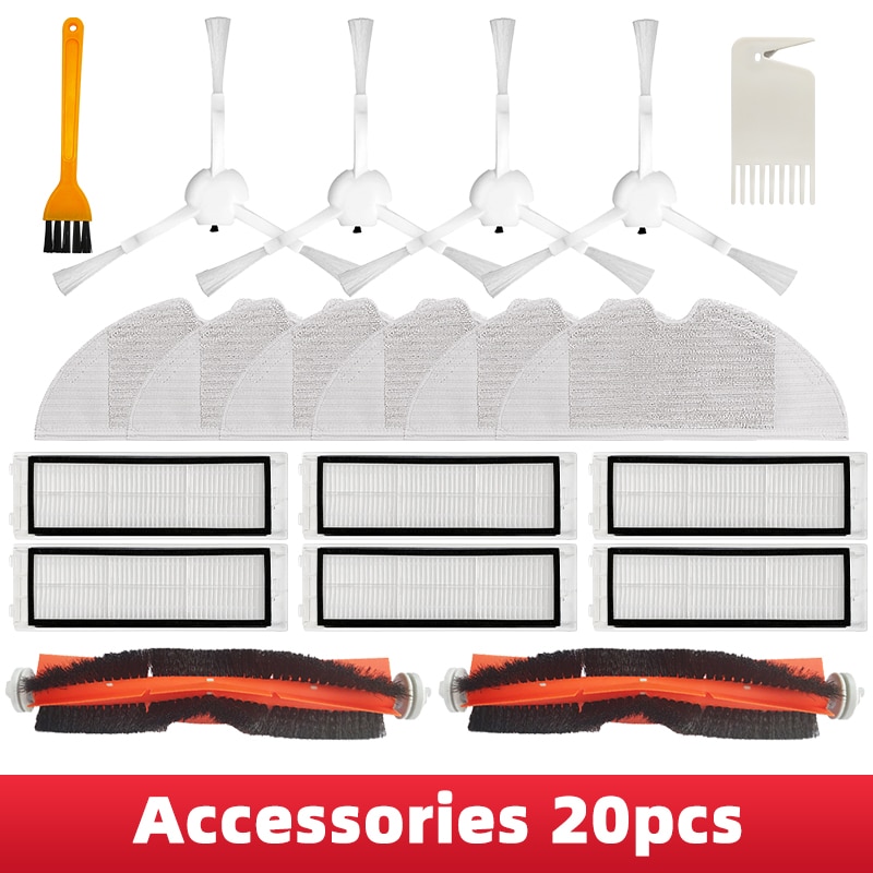 Spare Parts for Xiami Mi Robot Vacuum-Mop STYTJ01ZHM Mijia 1C/1T Dreame F9 Vacuum Cleaner Accessories Hepa Filter + Brush+Cloth