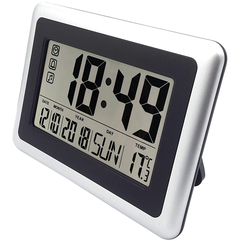 Large Display Digital Wall Clock,Silent Desk Shelf Clocks Battery Operated Easy To Read Nightstand Alarm Clock With No Night L