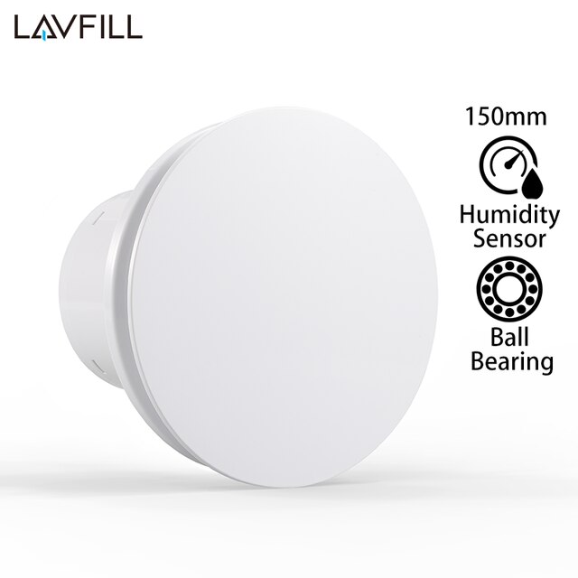 Minuterie 4 &quot;6&quot; 100mm 150mm, douche, toilettes, extracteur de salle de bains, ventilateur de Ventilation avec capteur d&#39;humidité 230V: LFWW-13XH (150mm)