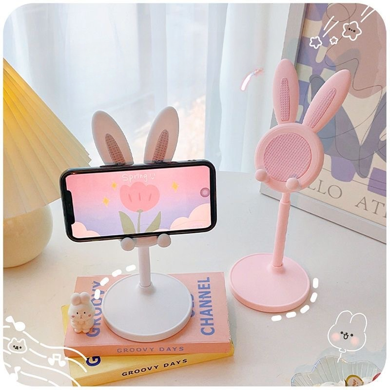 Uroczy stojak na telefon komórkowy Rabbit na biurko może podnieść i regulować akcesoria do telefonów stacjonarnych, stojak na telefon, uchwyt na telefon