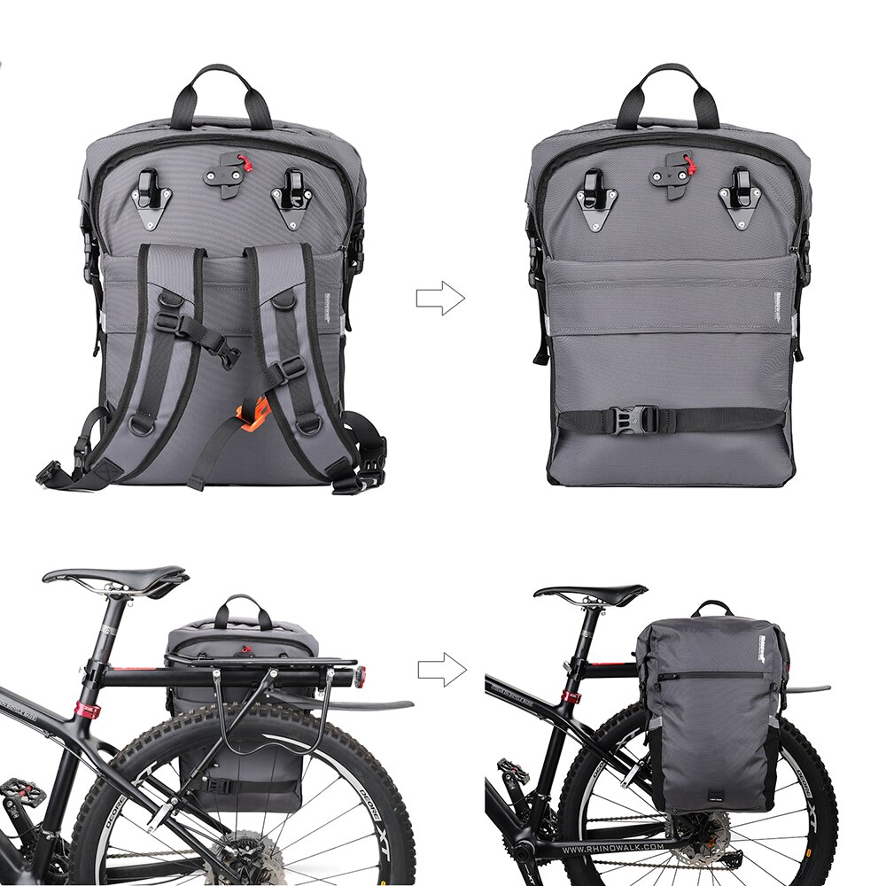 Rhinowalk 24L Cyclimg Tas Multifunctionele Bike Fietstas Waterdicht Fiets Rear Seat Bag Rugzak Motor Tas Bagage Tas