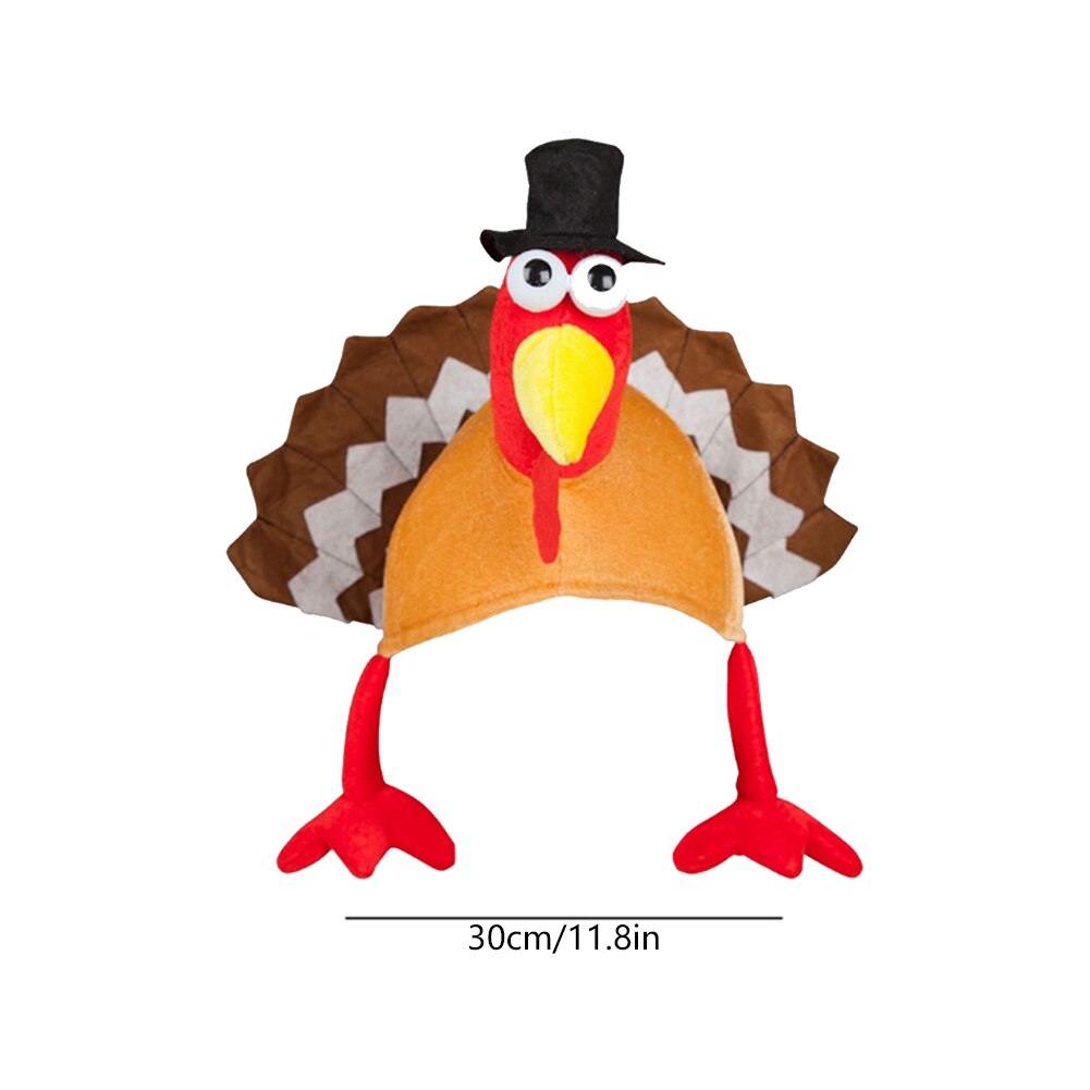 2022 Turkey Thanksgiving Hat Novelty Cooked Chicken Bird Secret Santa Fancy Dress Props Unisex Hat: B