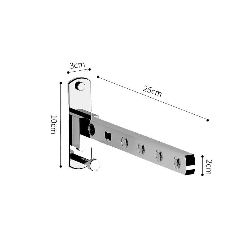 Colgador de ropa plegable, Perchero de secado montado en la pared, perchero móvil para balcón, armario, organización del ahorro de espacio para el hogar: White 6 holes