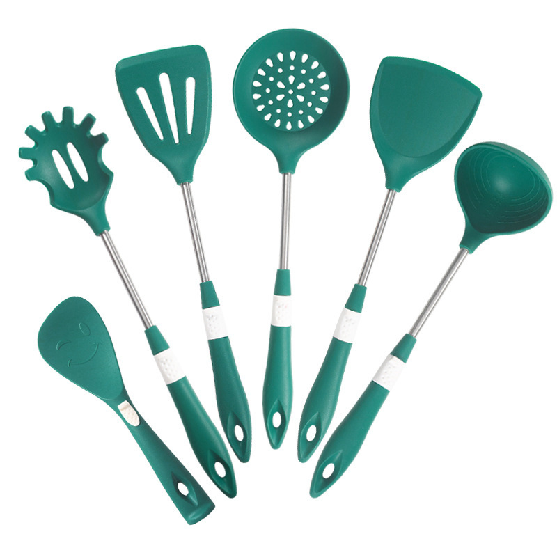 Silicone Spatula Set Cooking Utensil Heat-Resistant Stainless Steel Core Eggs Pancakes Non-stick Cookware Kitchen Gadget