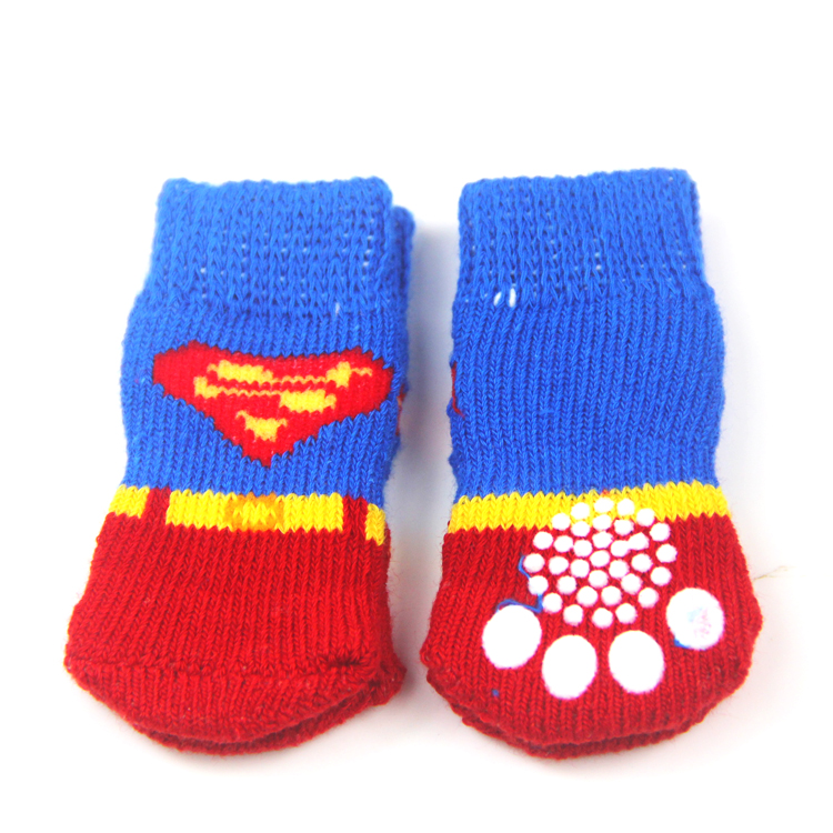 30X75 MM Lovely Pet Socks Antiskid Teddy Dog Socks Panda 4Pcs/Set Pet Knits Socks Anti Slip Skid Bottom: 15