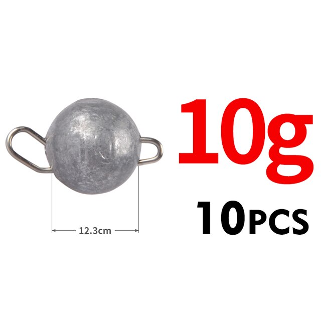 Accessoires de pêche Cheburashka Sinker à tête ronde, poids à puces, leurre souple, groupe Texas, 2g – 18g: 10g 10pcs