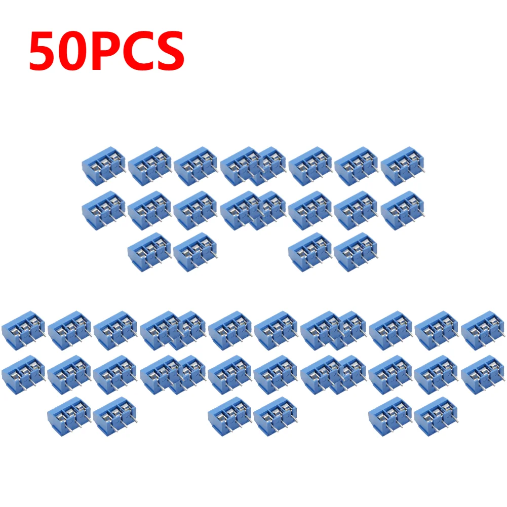 10-50Pcs PCB Mount Screw Terminal Block Connector Straight Pin 2P 3P KF301 Spliced Screw Terminals Block Connector for Arduino