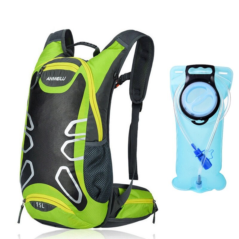 Anmeilu Wasserdichte Rucksack unisex draussen-Sport Berg Camping Rucksack für Reise Ski Radfahren Klettern mit Regen Abdeckung: Grün Kombination