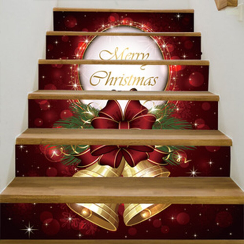 Kerst Stairway Decal Stickers Waterdicht Verwijderbare Zelfklevende Diy Stairway Stickers Kerst Decoratie Voor Thuis