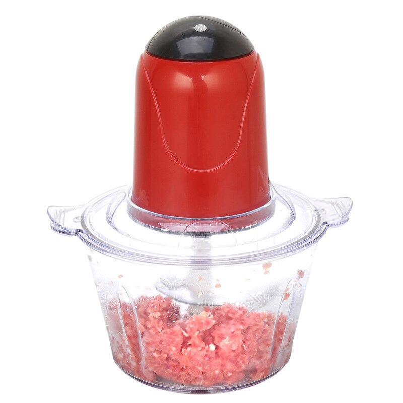 2l moedor de carne elétrico multifuncional processador alimentos cortador vegetal doméstico liquidificador chopper slicer carne cozinha ferramentas: Red